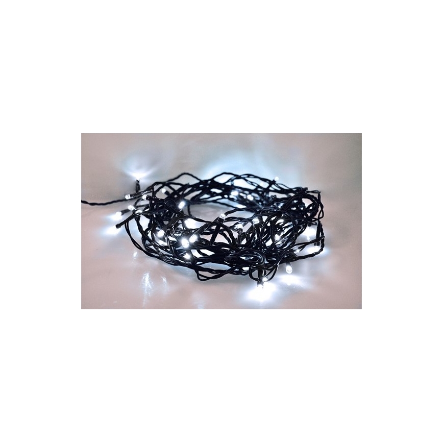 LED-jouluketju ulkokäyttöön 100xLED/8 toimintoa 13m IP44 kylmä valkoinen