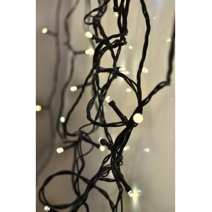 LED-ulkojouluketju 100xLED/8 toiminnot IP44 13m lämpimänvalkoinen