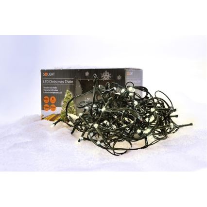 LED-ulkojouluketju 100xLED/8 toiminnot IP44 13m lämpimänvalkoinen
