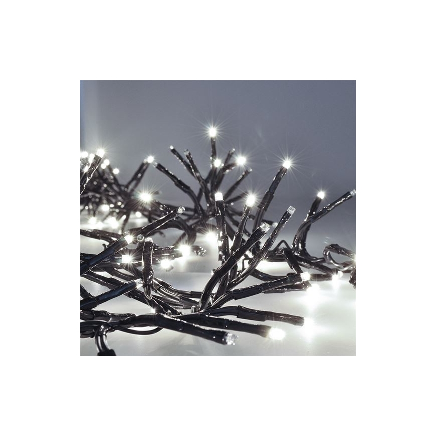 LED-jouluketju 576xLED/8 funktiota 8m IP44 kylmä valkoinen + kaukosäädin