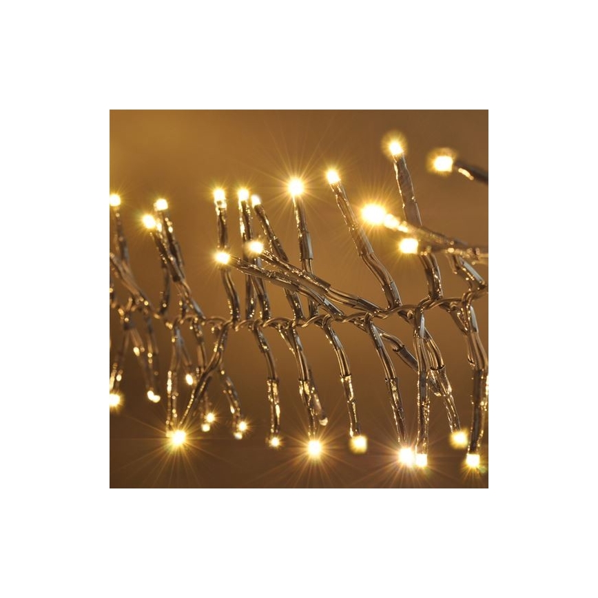 LED-jouluketju 576xLED/8 toimintoa 8m IP44 kylmä valkoinen + kaukosäädin