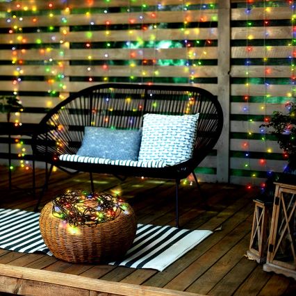 LED-jouluketju 50xLED/8 toimintoa 8m IP44 monivärinen
