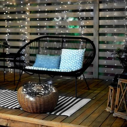 LED jouluvalot 50xLED/8 toimintoa 8m IP44 viileä valkoinen