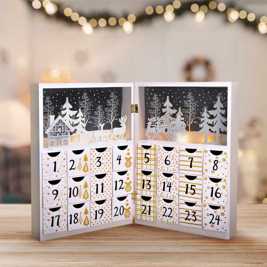 LED-adventtikalenteri LED/2xAAA