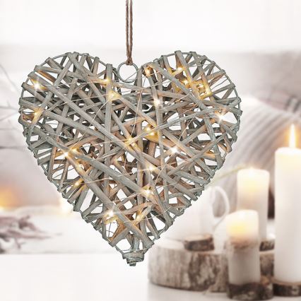 LED Joulukoriste LED/2xAA rottinki