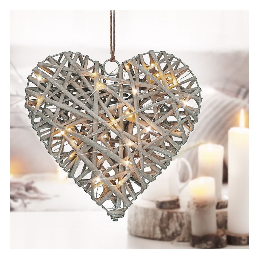 LED Joulukoriste LED/2xAA rottinki