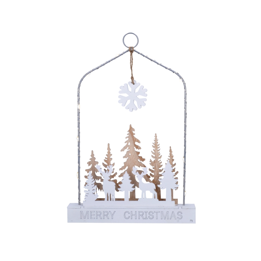 LED Joulukoriste LED/2xAA metsä peuroilla