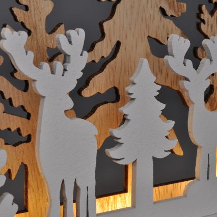 LED Joulukoriste LED/2xAA metsä peuroilla