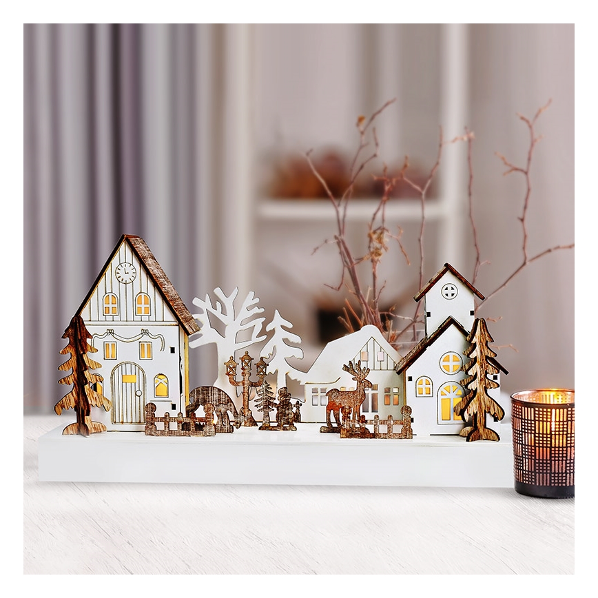 LED-joulukoriste LED/2xAA lämpimänvalkoinen