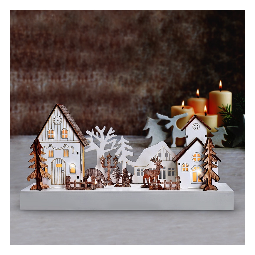 LED-joulukoriste LED/2xAA lämpimänvalkoinen