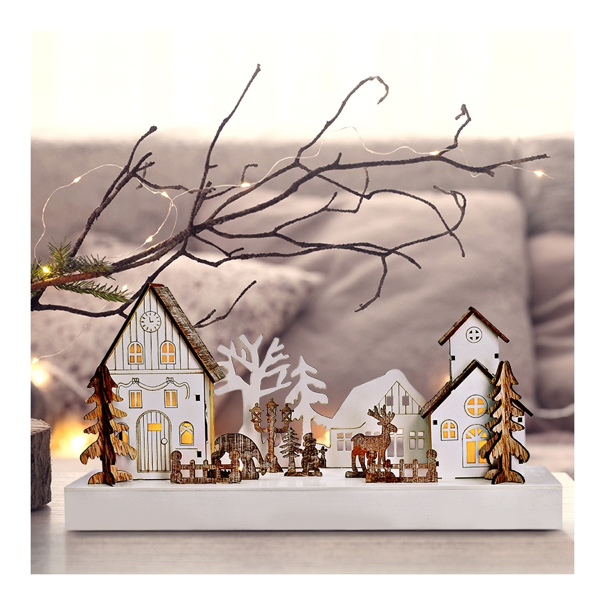 LED-joulukoriste LED/2xAA lämpimänvalkoinen