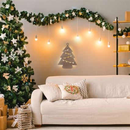 LED-joulukoriste LED/2xAA puu