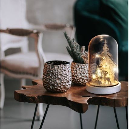 LED-joulukoriste LED/2xAAA luminen maisema talon kanssa