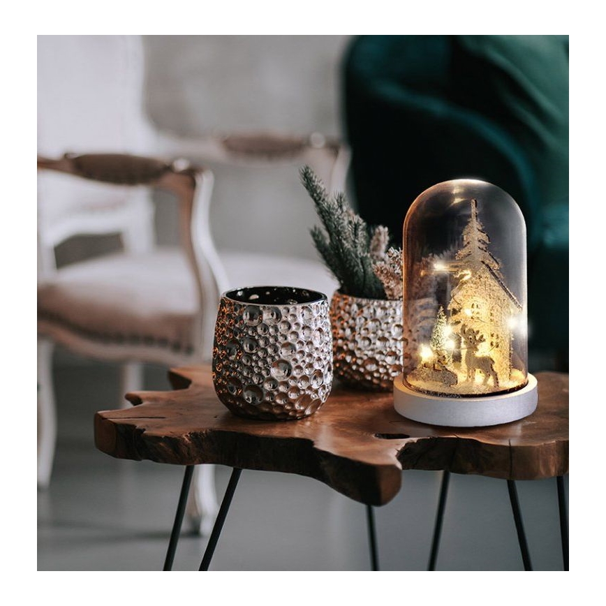 LED-joulukoriste LED/2xAAA luminen maisema talon kanssa