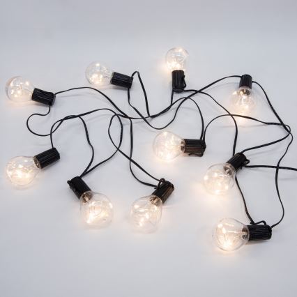 LED koristeketju ulkokäyttöön SEPPELE 10xLED/3xAA 3m IP44 lämpimänvalkoinen