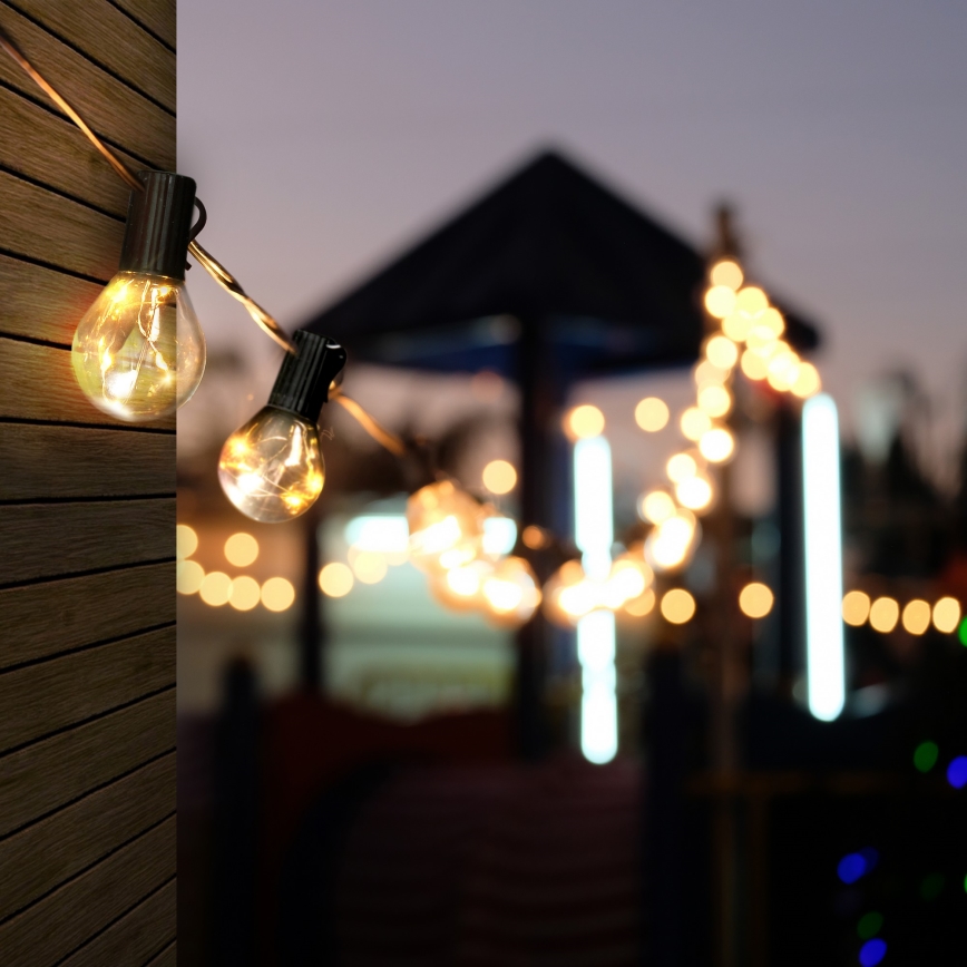 LED koristeketju ulkokäyttöön SEPPELE 10xLED/3xAA 3m IP44 lämpimänvalkoinen
