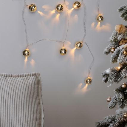 LED-jouluketju 10xLED/2xAA/lämpimänvalkoinen 1,8m kulkuset