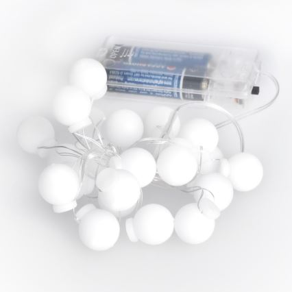 LED-jouluketju 20xLED/2xAA 2,3 m monivärinen