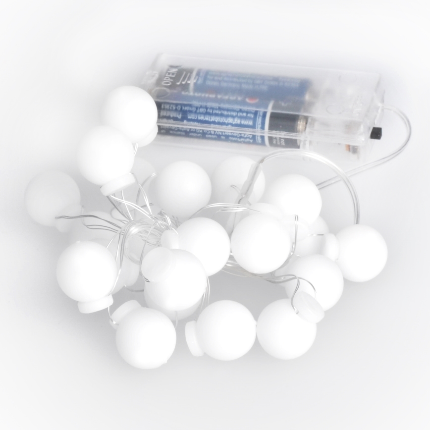 LED-jouluketju 20xLED/2xAA 2,3 m monivärinen