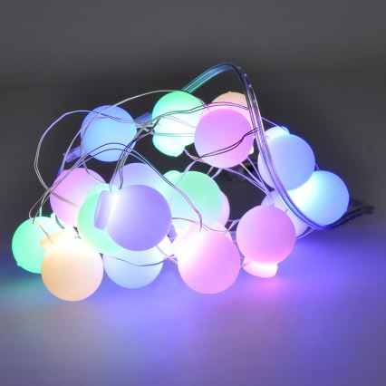 LED-jouluketju 40xLED/2xAA 4,3 m monivärinen