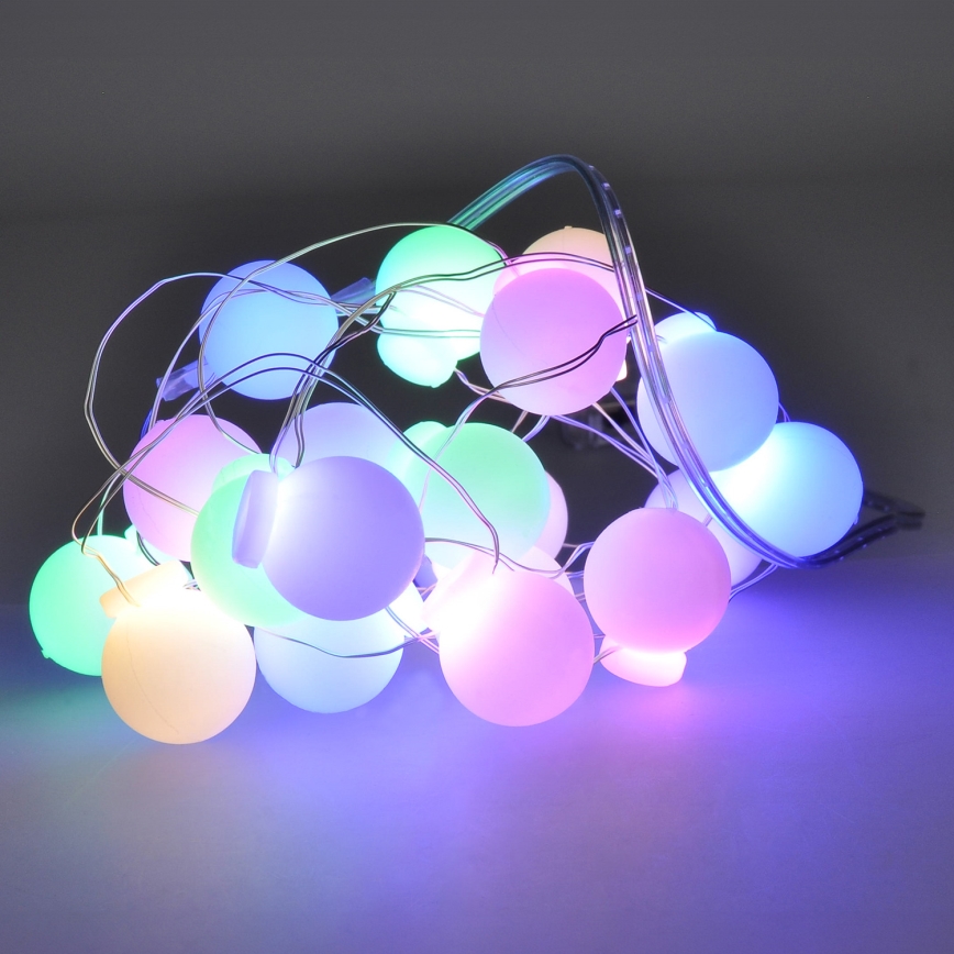 LED-jouluketju 40xLED/2xAA 4,3 m monivärinen