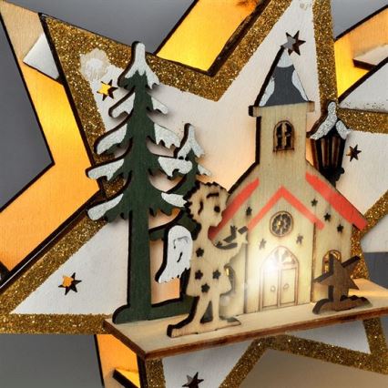 LED joulukoriste 10xLED/2xAA komeetta