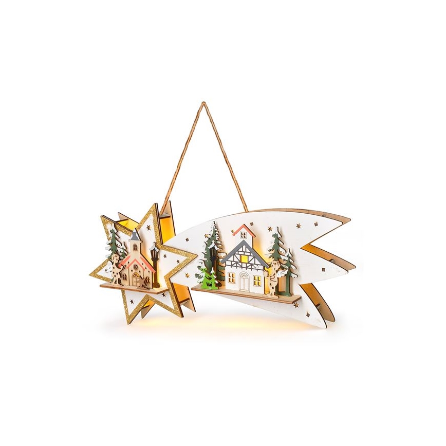 LED joulukoriste 10xLED/2xAA komeetta