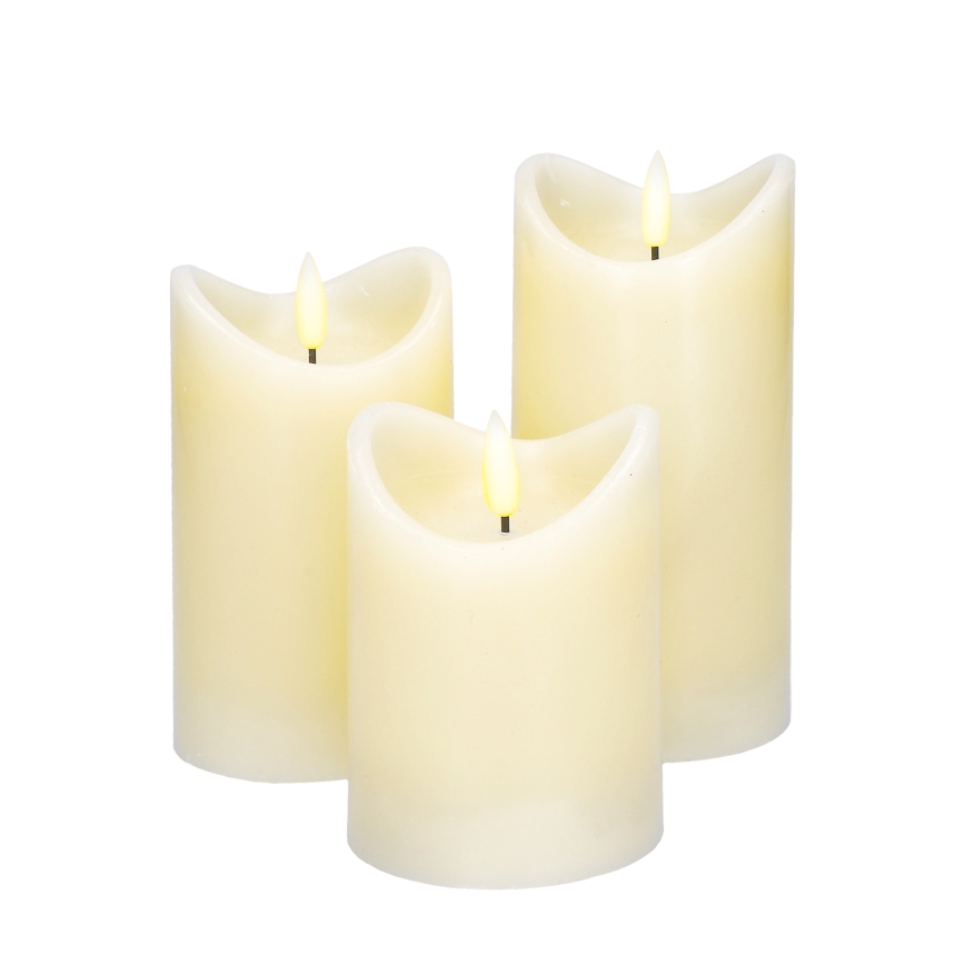 SETTI 3x LED Luonnonvahakynttilä LED/3xAAA/lämpimänvalkoinen