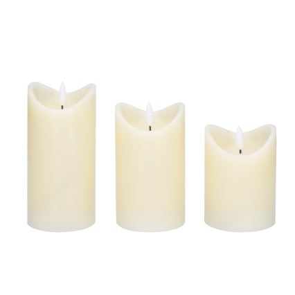 SETTI 3x LED Luonnonvahakynttilä LED/3xAAA/lämpimänvalkoinen