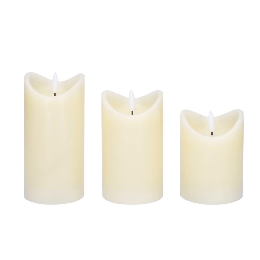 SETTI 3x LED Luonnonvahakynttilä LED/3xAAA/lämpimänvalkoinen
