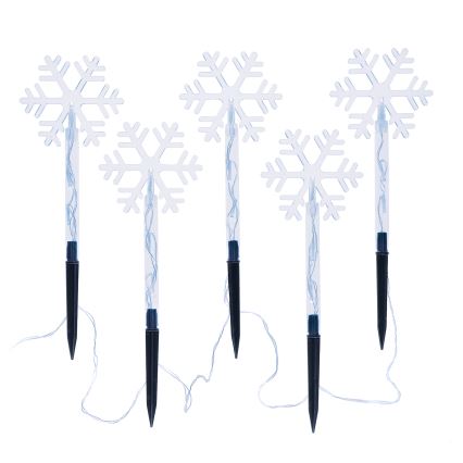 SETTI 5x LED Ulkotila Joulu lamppu LED/3xAA/kylmänvalkoinen IP44
