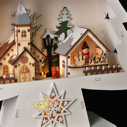 LED-joulukoriste 13xLED/2xAA puinen kuusi