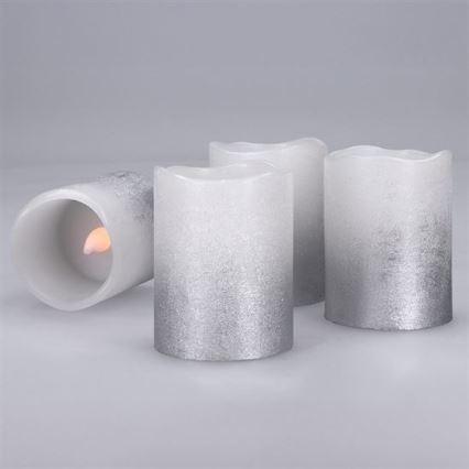 4 kpl LED-kynttiläsarja luonnonvahasta LED/1xCR2032 lämmin valkoinen