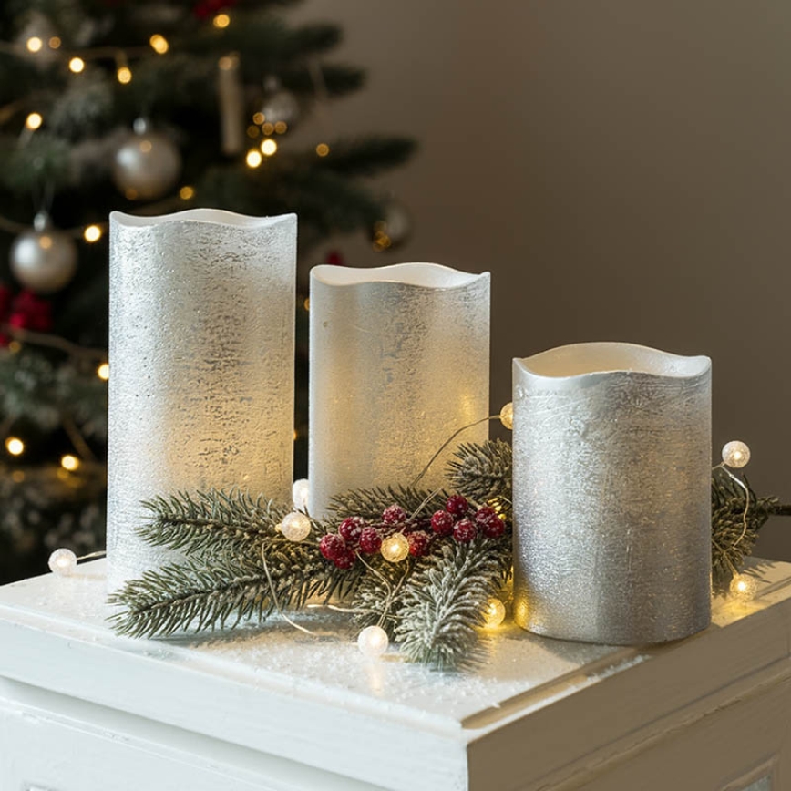 LED-kynttiläsarja 3 kpl, LED/3xAAA, lämmin valkoinen