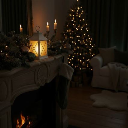 LED-joululyhty LED/2xAA lämmin valkoinen