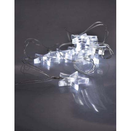 Solight 1V52-W - LED jouluvalot 10xLED/2xAA 2,5m kylmä valkoinen