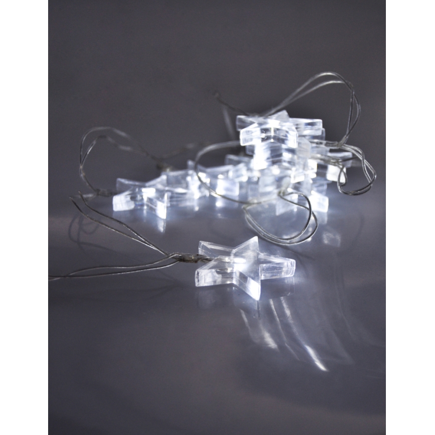 Solight 1V52-W - LED jouluvalot 10xLED/2xAA 2,5m kylmä valkoinen