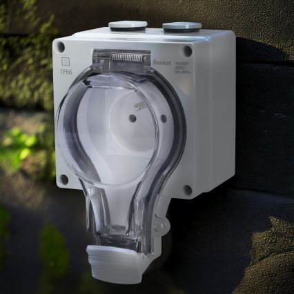 Pistorasia kosteisiin tiloihin 230V/16A IP66