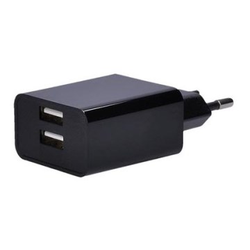 Solight DC48A - Latausadapteri 2xUSB / 3100mA / 230V musta