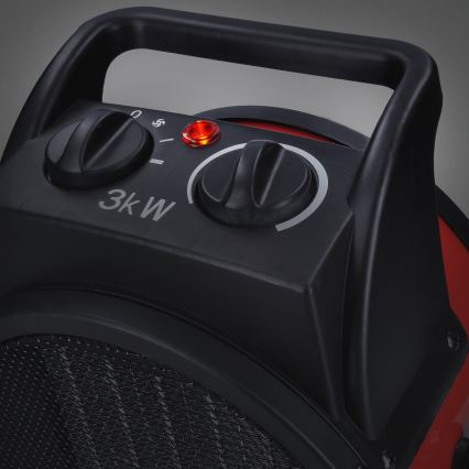 Seisova tuuletin kanssa keraaminen lämmitin 3000W/230V musta
