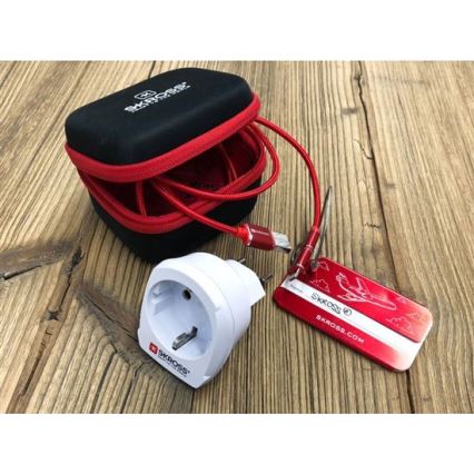 Solight PA24 - Matkasovitin Sveitsiin 230V