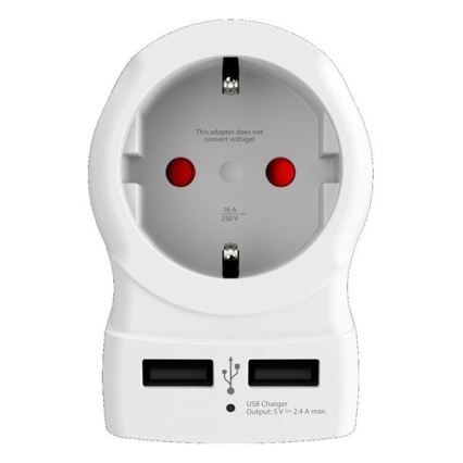 Solight PA29USB - Matkasovitin USA: n 230V + 2x USB-portti