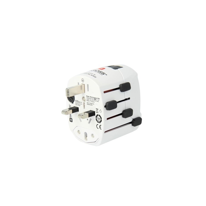 Yleismatkasovitin koko maailmalle 230V + USB-portti