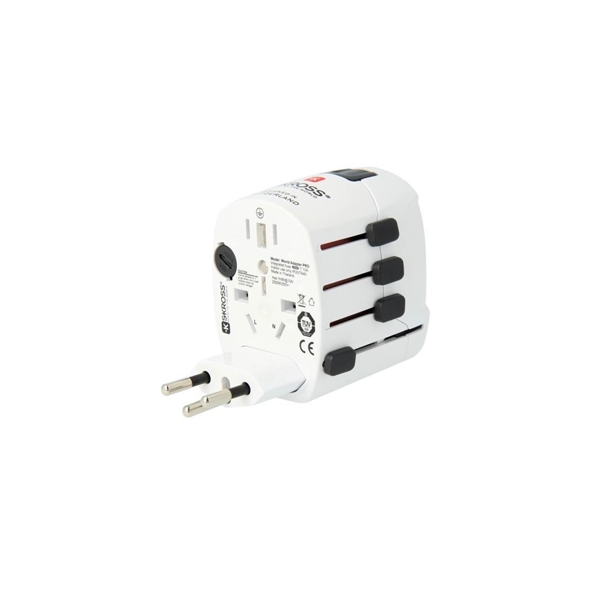 Yleismatkasovitin koko maailmalle 230V + USB-portti