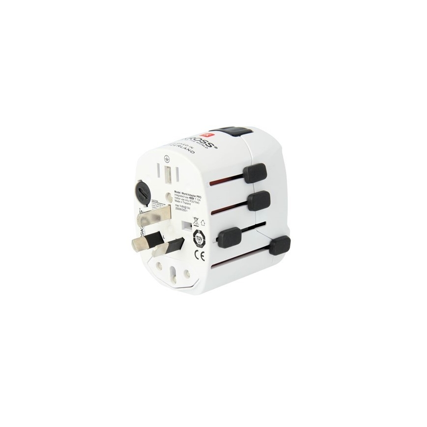 Yleismatkasovitin koko maailmalle 230V + USB-portti