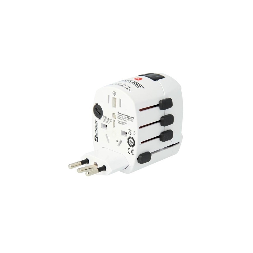 Yleismatkasovitin koko maailmalle 230V + USB-portti