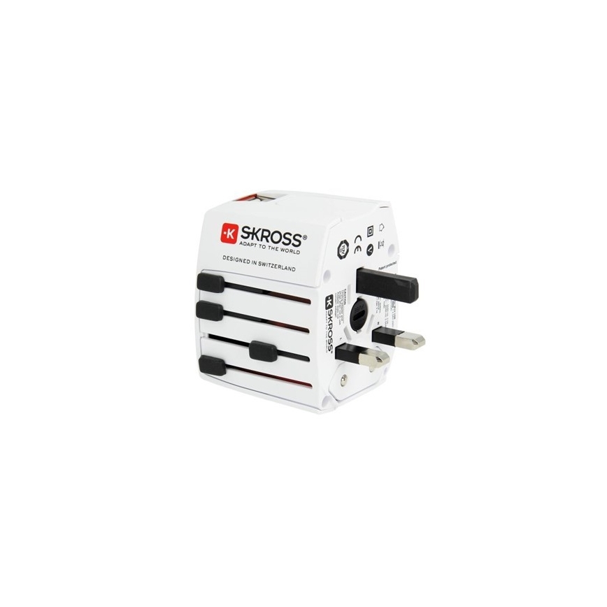 Solight PA48 - kansainvälinen matkasovitin 230V + 2x USB-portti