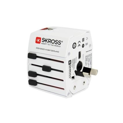 Solight PA48 - kansainvälinen matkasovitin 230V + 2x USB-portti