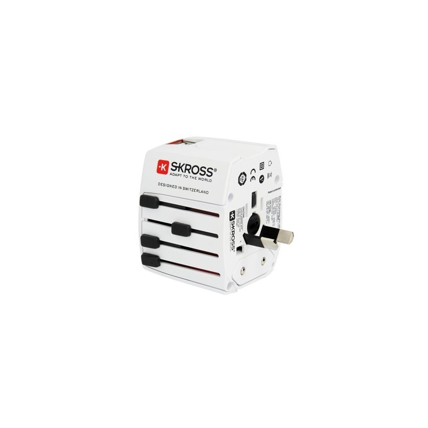 Solight PA48 - kansainvälinen matkasovitin 230V + 2x USB-portti