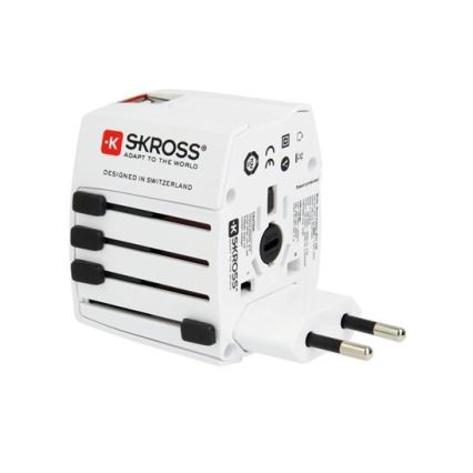 Solight PA48 - kansainvälinen matkasovitin 230V + 2x USB-portti